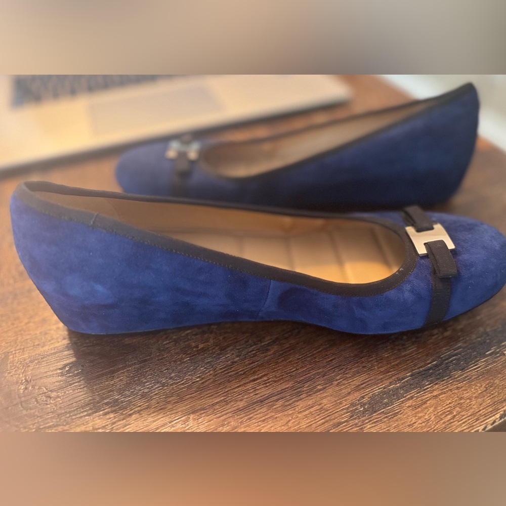 Vaneli Blue and Black Suede Women's Wedge Shoes Size 10 NWT